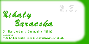 mihaly baracska business card